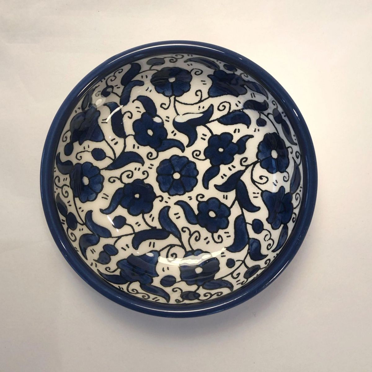 Liten keramikkskål, blå. 10 cm