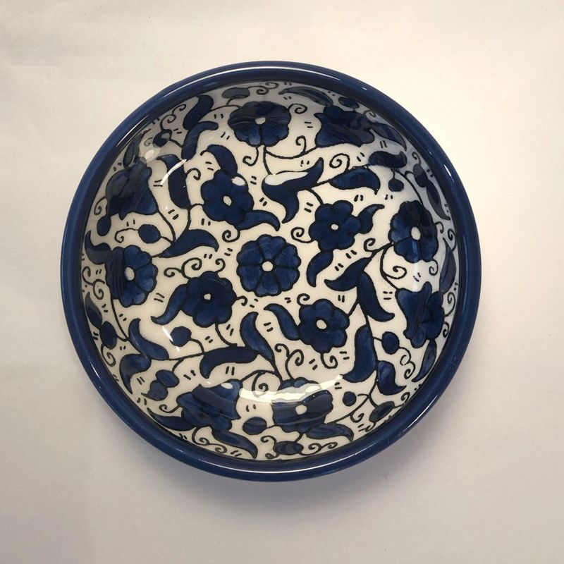 Liten keramikkskål, blå. 10 cm
