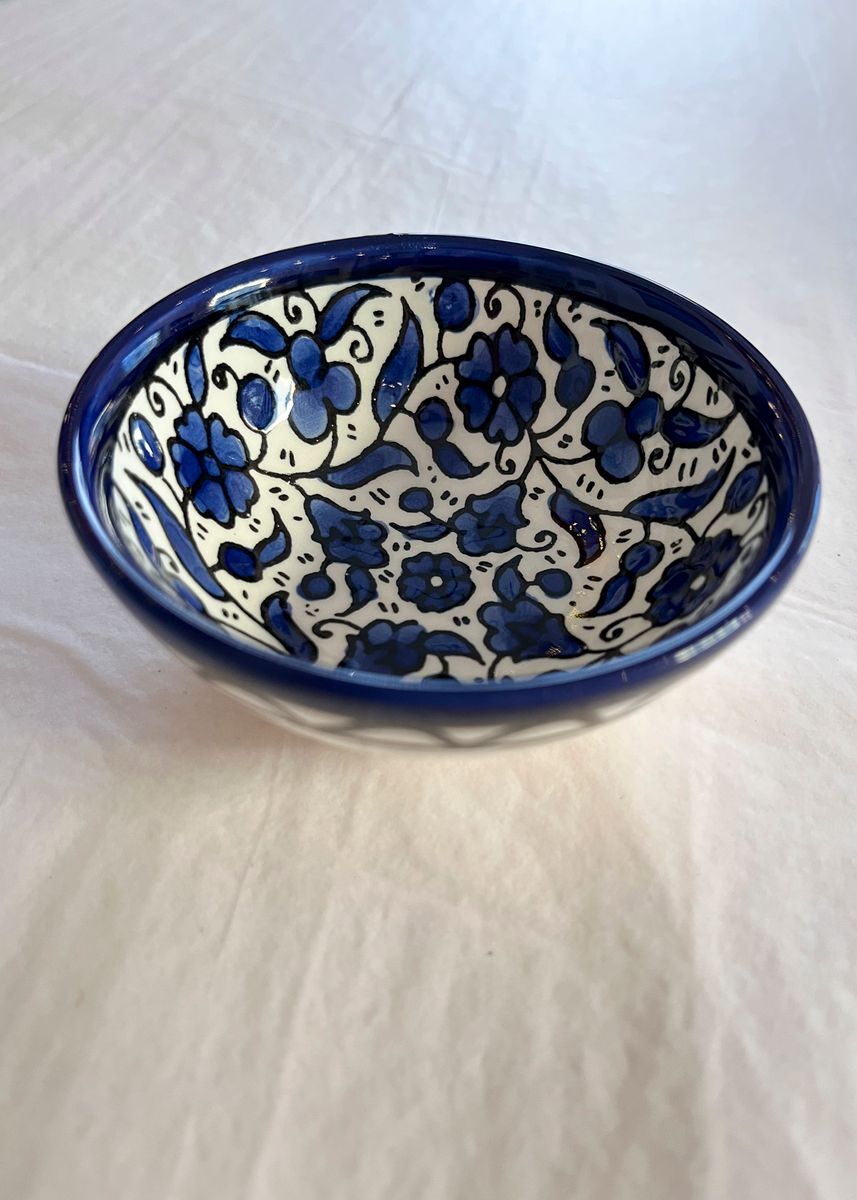 Keramikkskål, blå 9 cm