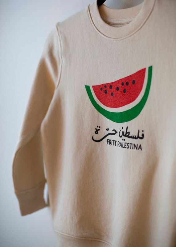 Barn: silketrykket collegegenser - vannmelon