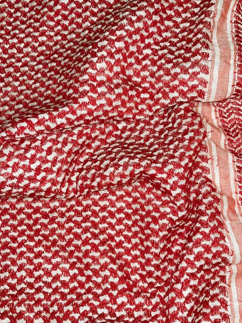 Hovedbilde Klassisk stor keffiyeh, hvit og rød